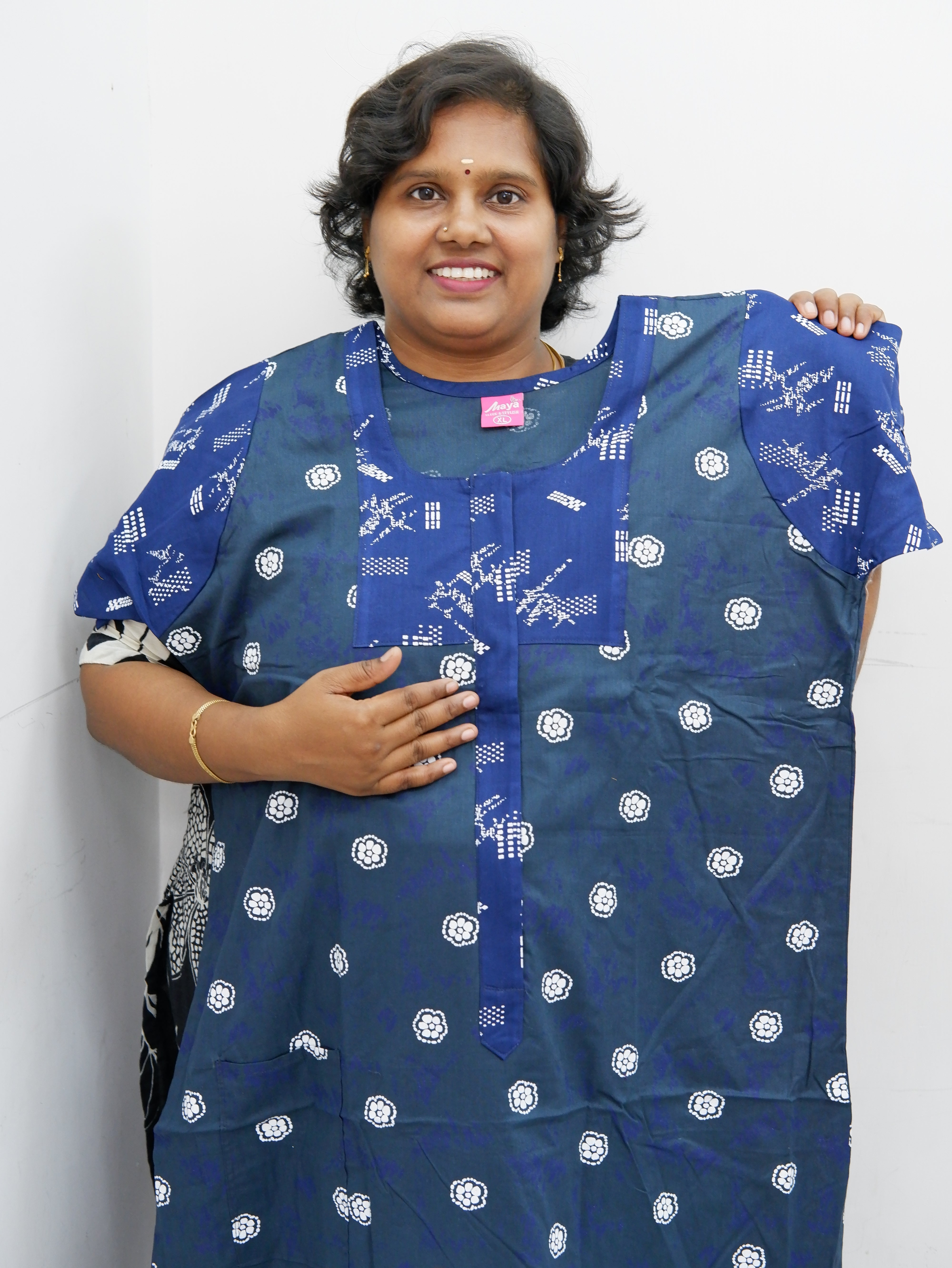 Feeding-Friendly Cotton Nighty with Long Zip