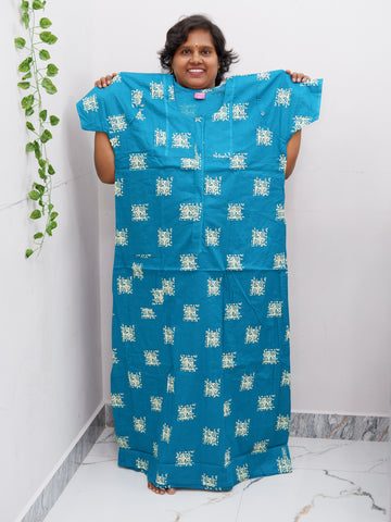 Feeding-Friendly Cotton Nighty with Long Zip