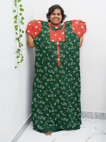 Feeding-Friendly Cotton Nighty with Long Zip