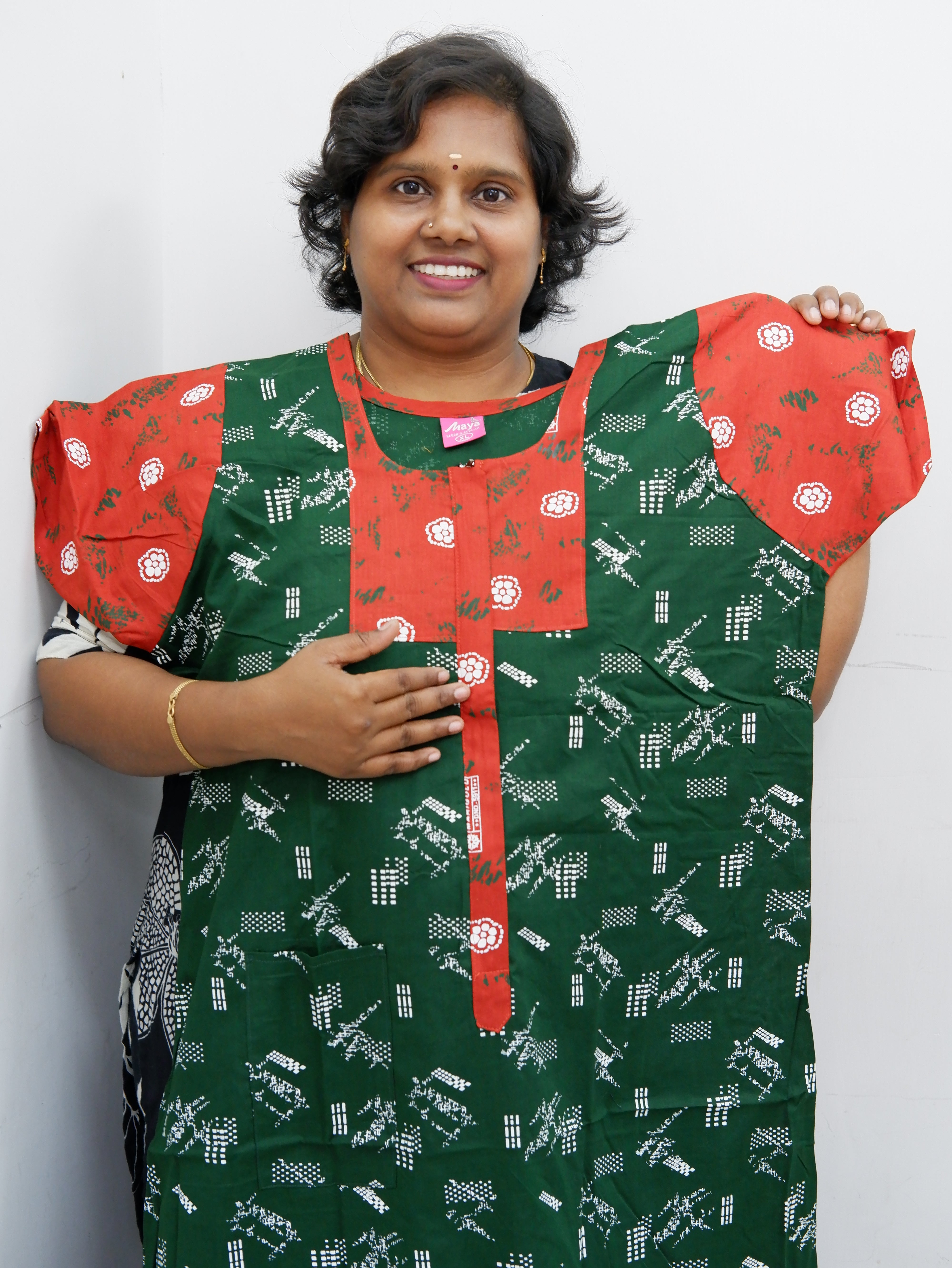 Feeding-Friendly Cotton Nighty with Long Zip