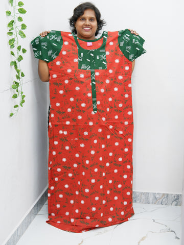 Feeding-Friendly Cotton Nighty with Long Zip