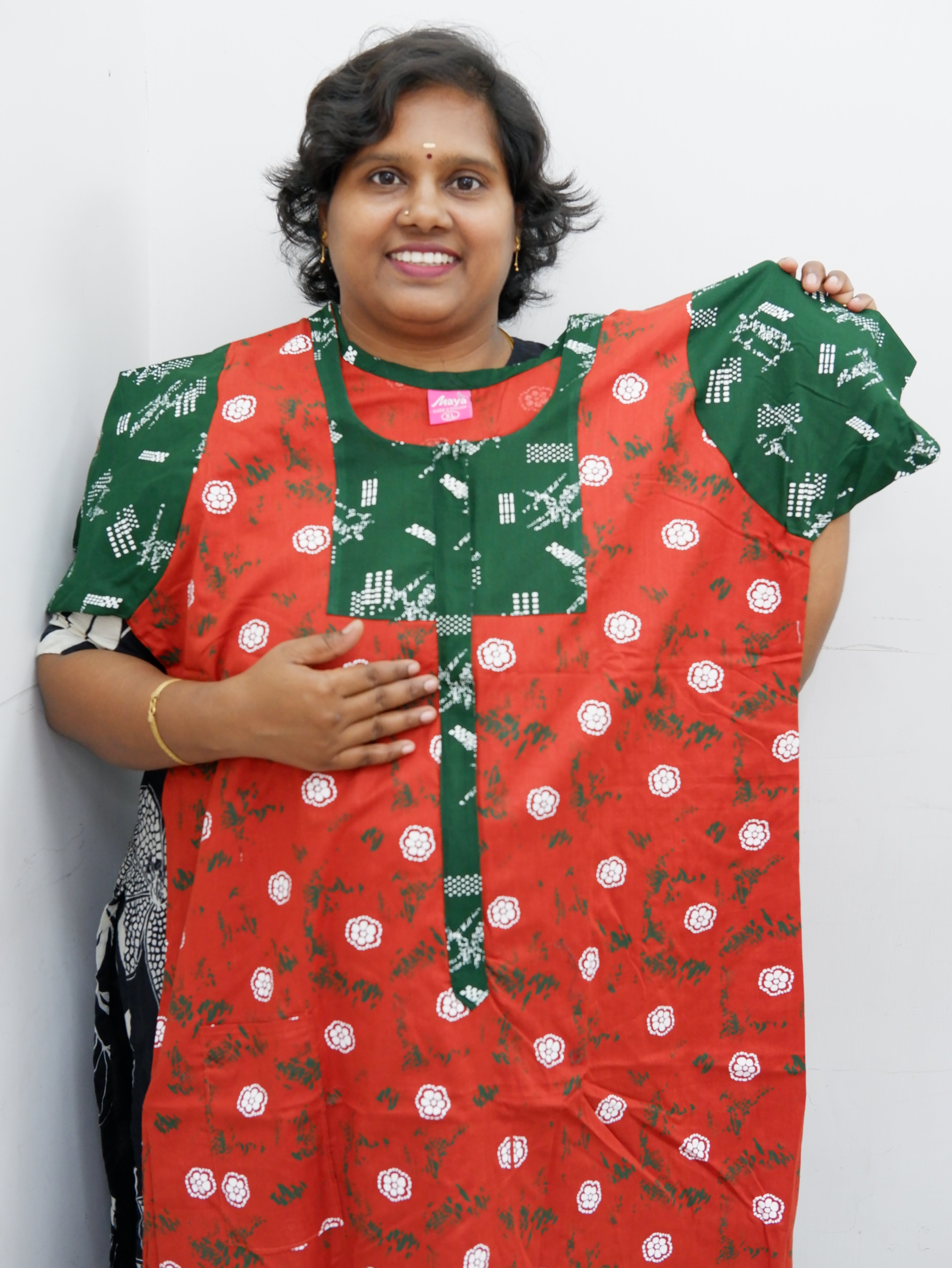 Feeding-Friendly Cotton Nighty with Long Zip