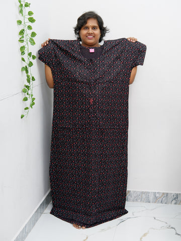 Feeding-Friendly Cotton Nighty with Long Zip