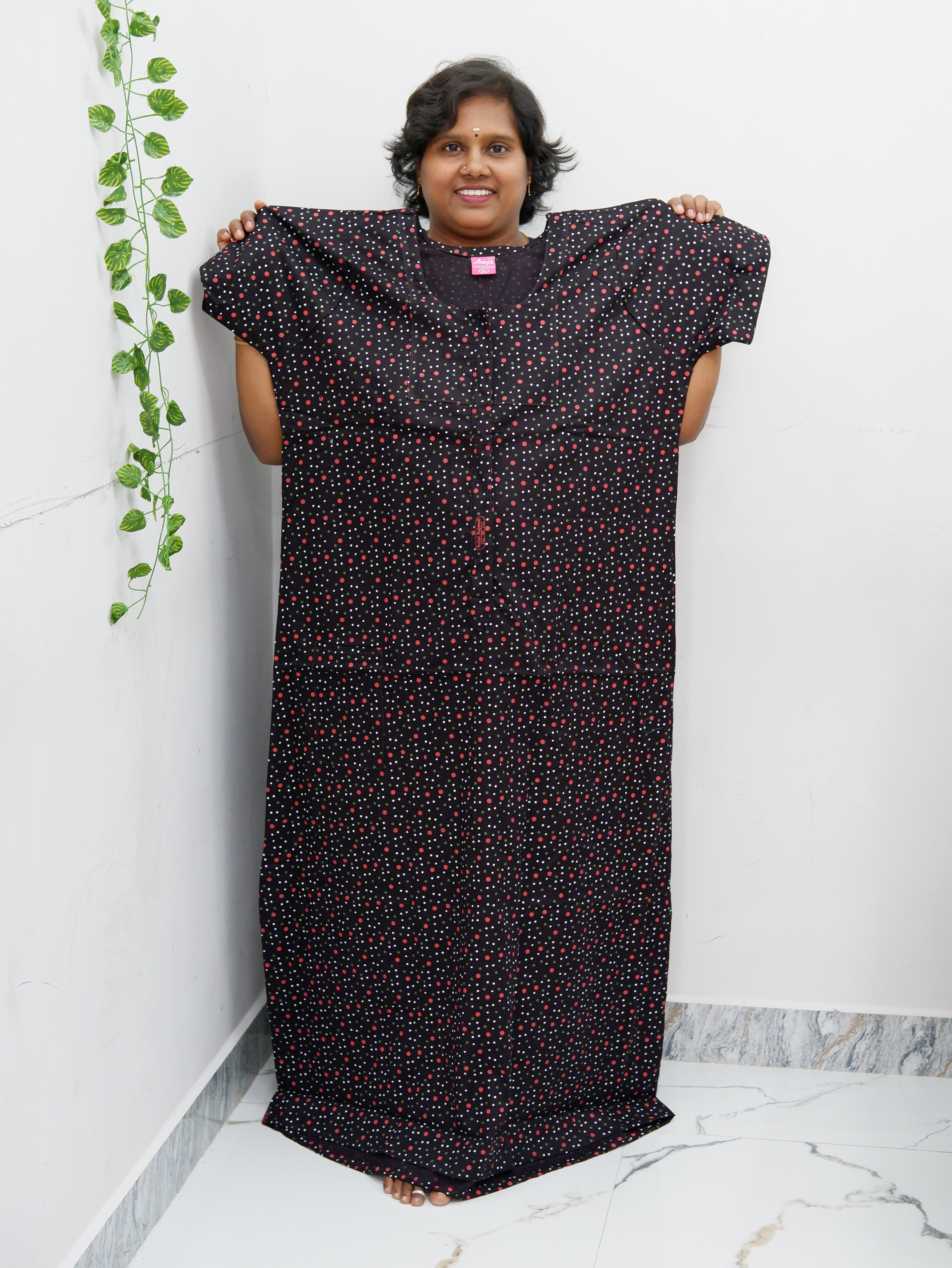 Feeding-Friendly Cotton Nighty with Long Zip