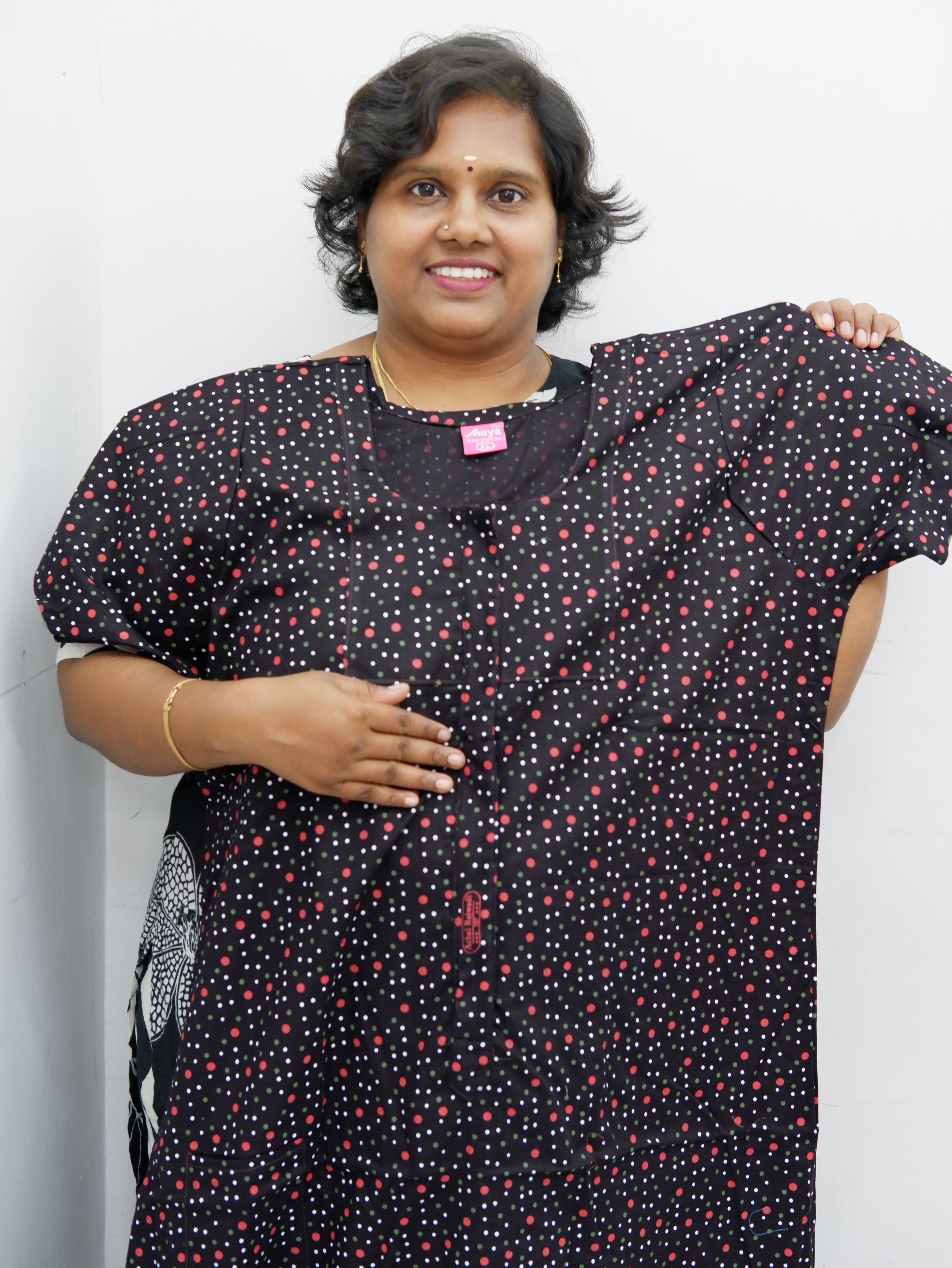 Feeding-Friendly Cotton Nighty with Long Zip