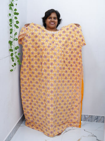 Plus Size Elegant Zip Nighty – Jyothi Cotton Breeze