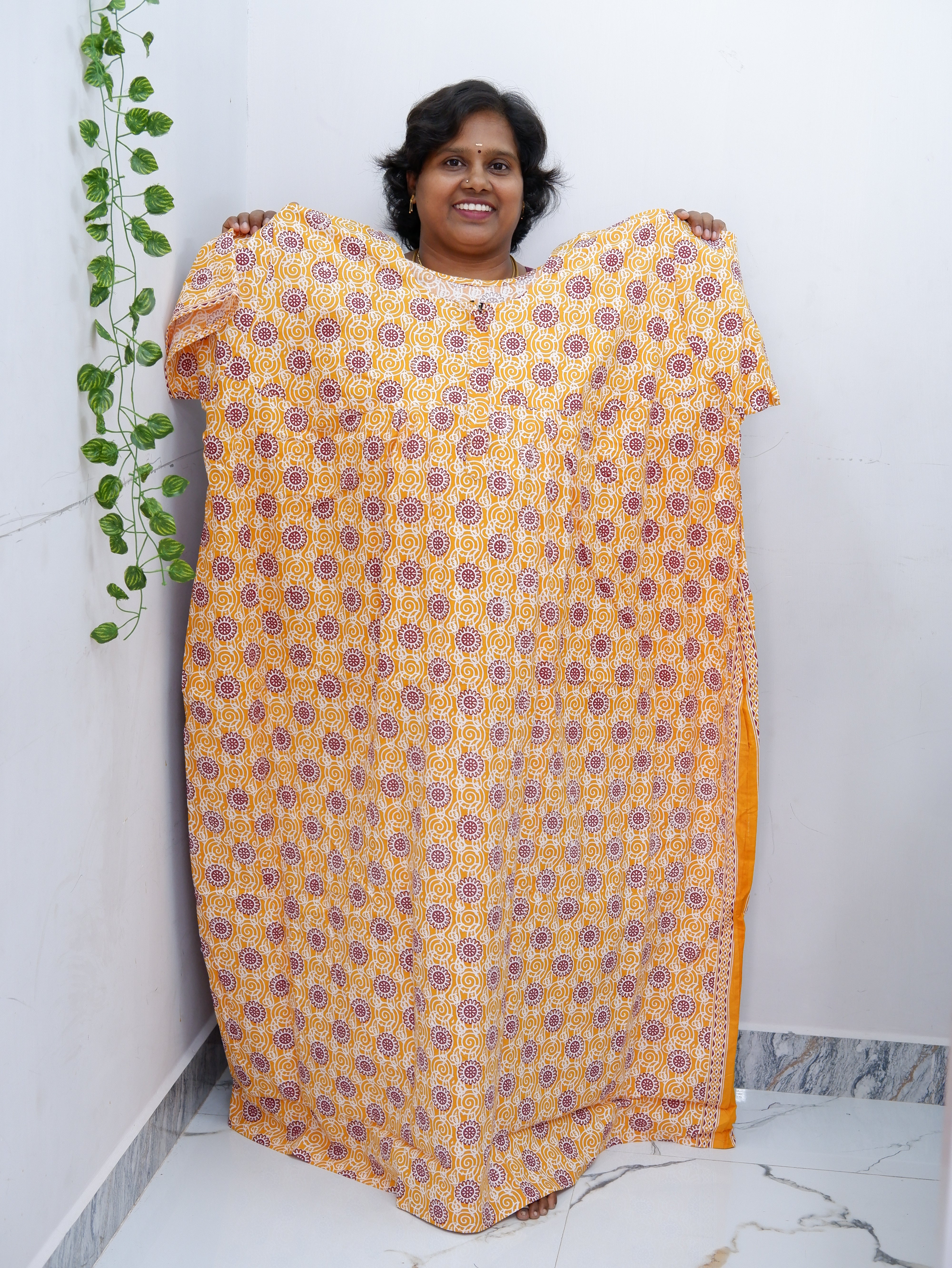 Plus Size Elegant Zip Nighty – Jyothi Cotton Breeze