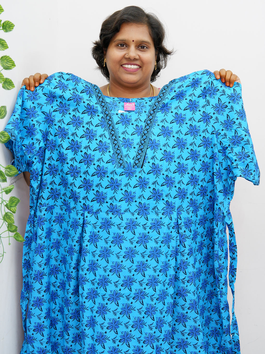 Premium V-Neck Cotton Frock for Women – Breathable & Skin-Friendly