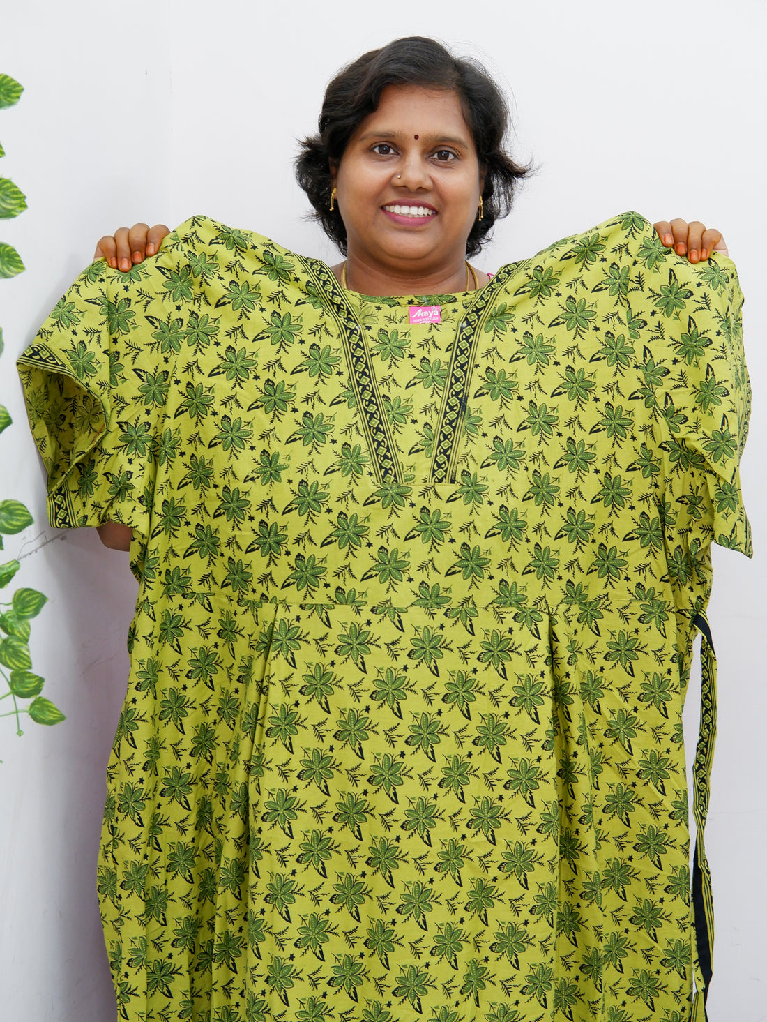 Premium V-Neck Cotton Frock for Women – Breathable & Skin-Friendly