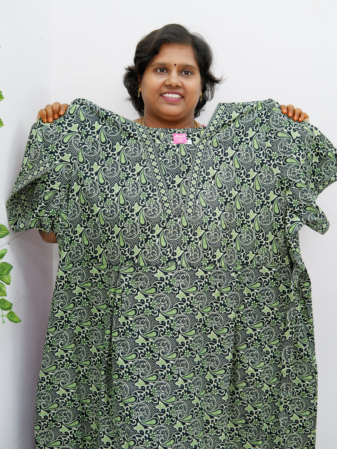 Premium V-Neck Cotton Frock for Women – Breathable & Skin-Friendly