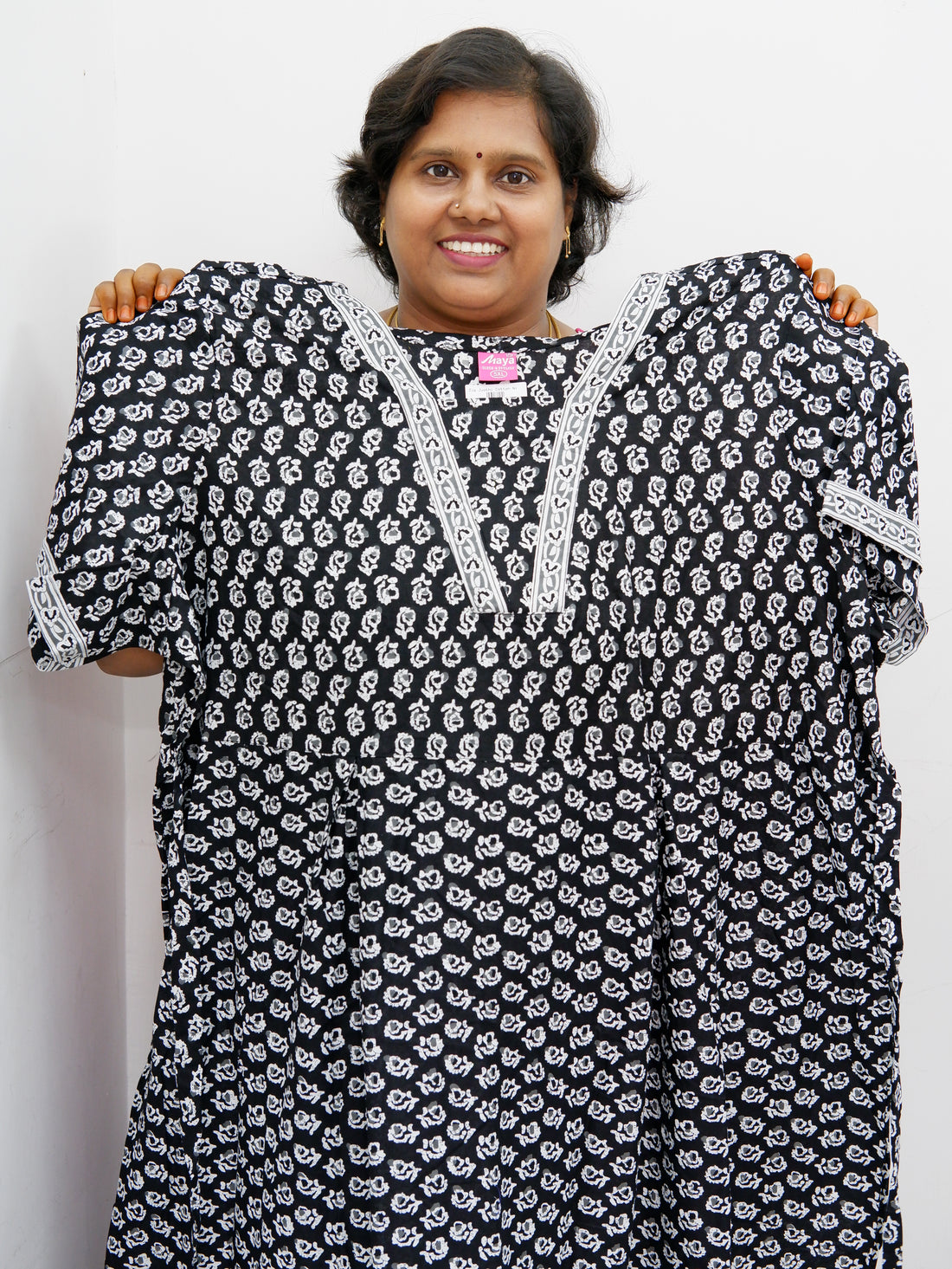 Premium V-Neck Cotton Frock for Women – Breathable & Skin-Friendly