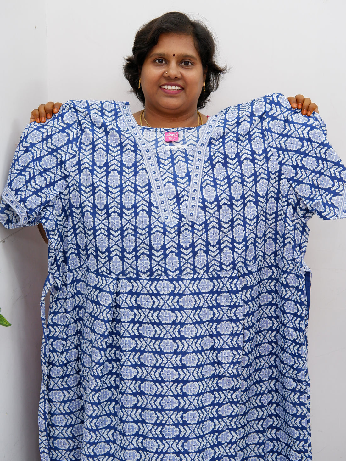 Premium V-Neck Cotton Frock for Women – Breathable & Skin-Friendly