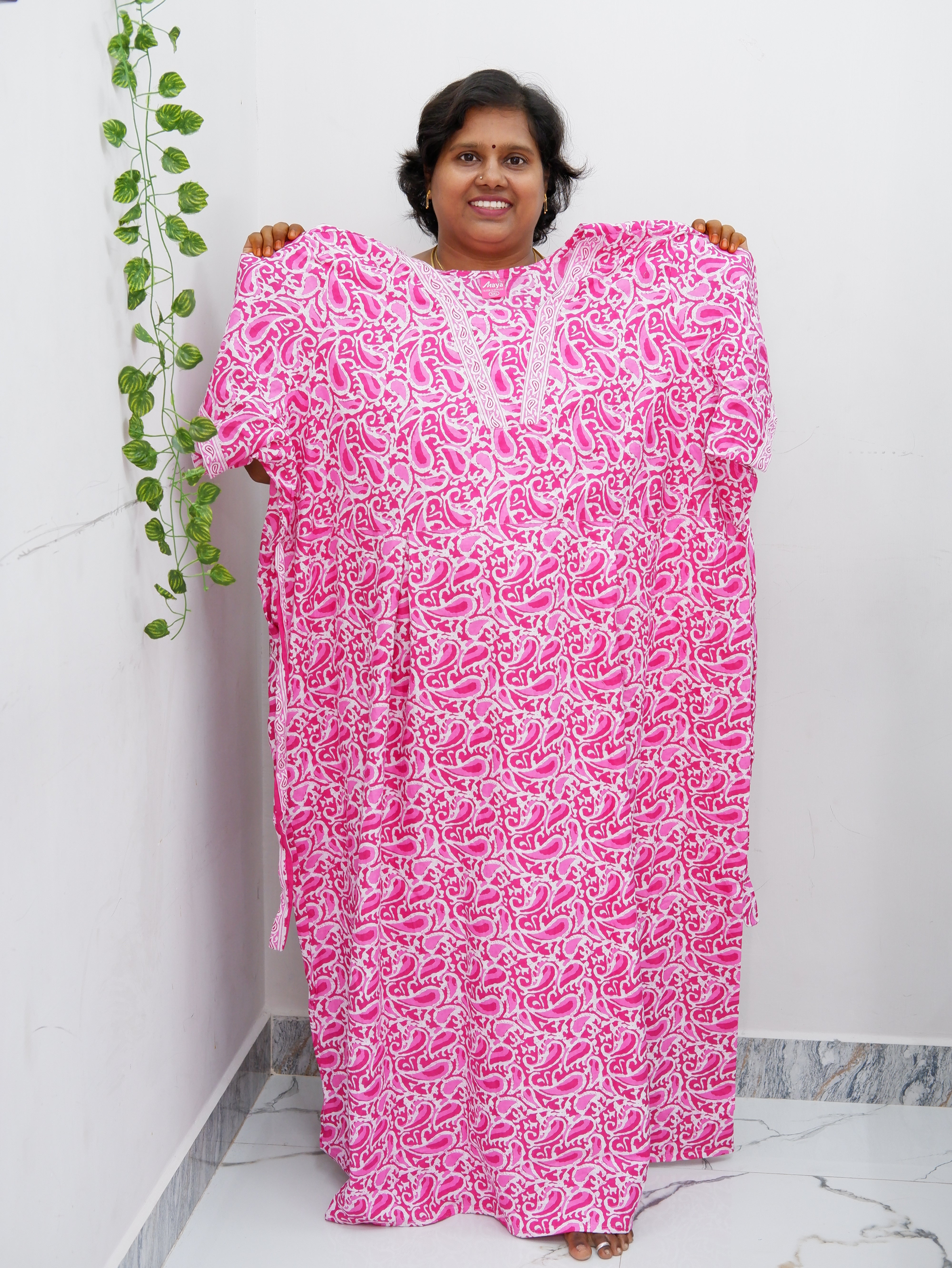 Premium V-Neck Cotton Frock for Women – Breathable & Skin-Friendly