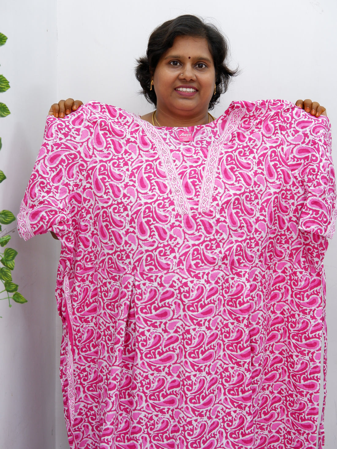 Premium V-Neck Cotton Frock for Women – Breathable & Skin-Friendly