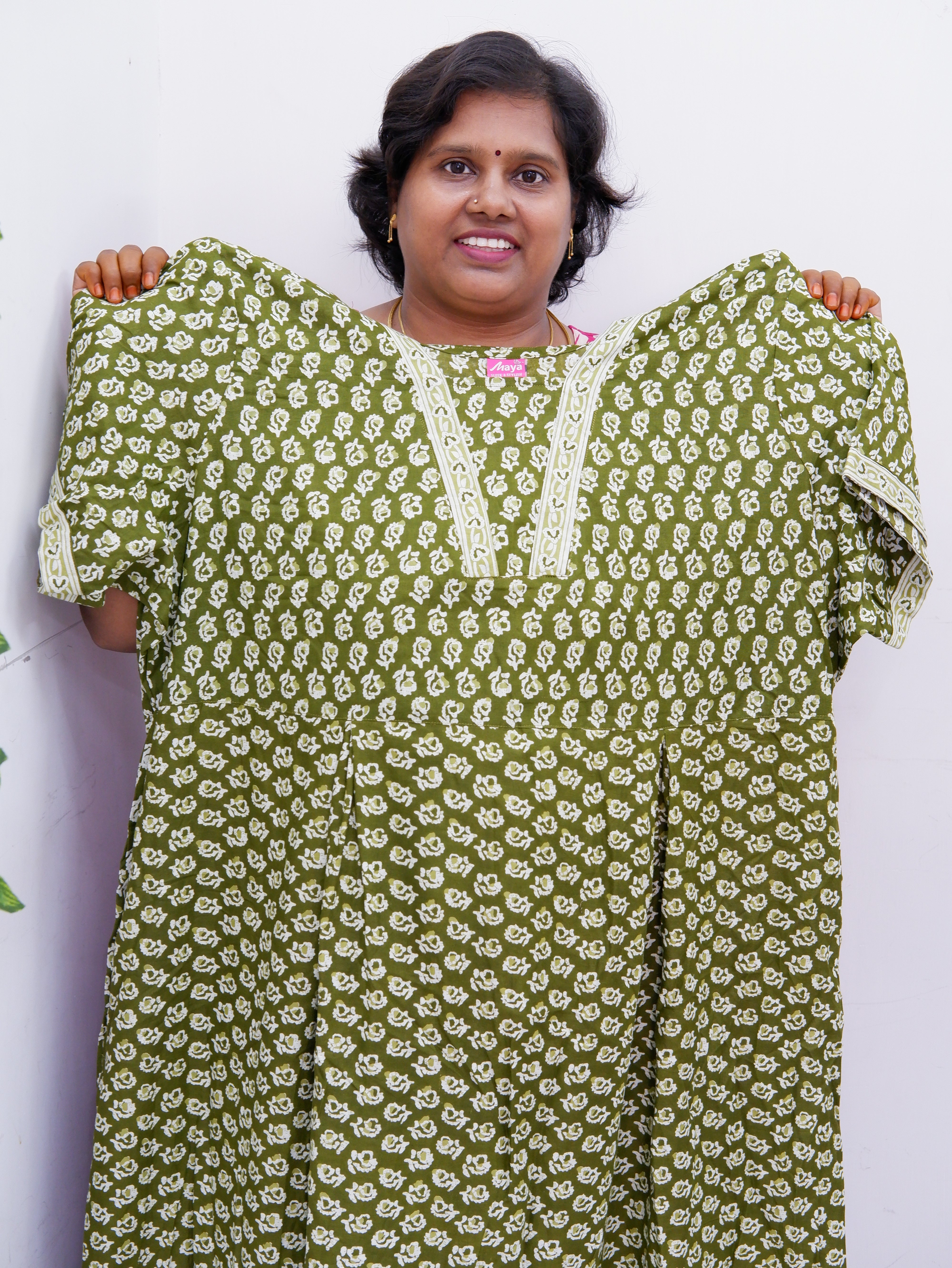 Premium V-Neck Cotton Frock for Women – Breathable & Skin-Friendly