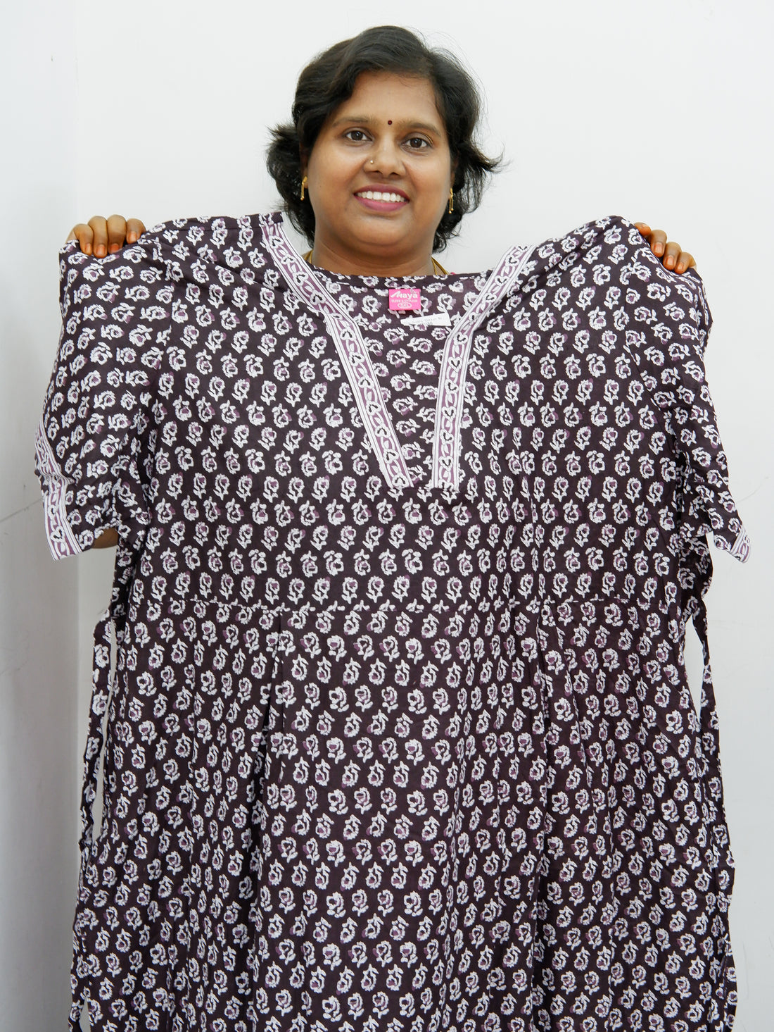 Premium V-Neck Cotton Frock for Women – Breathable & Skin-Friendly