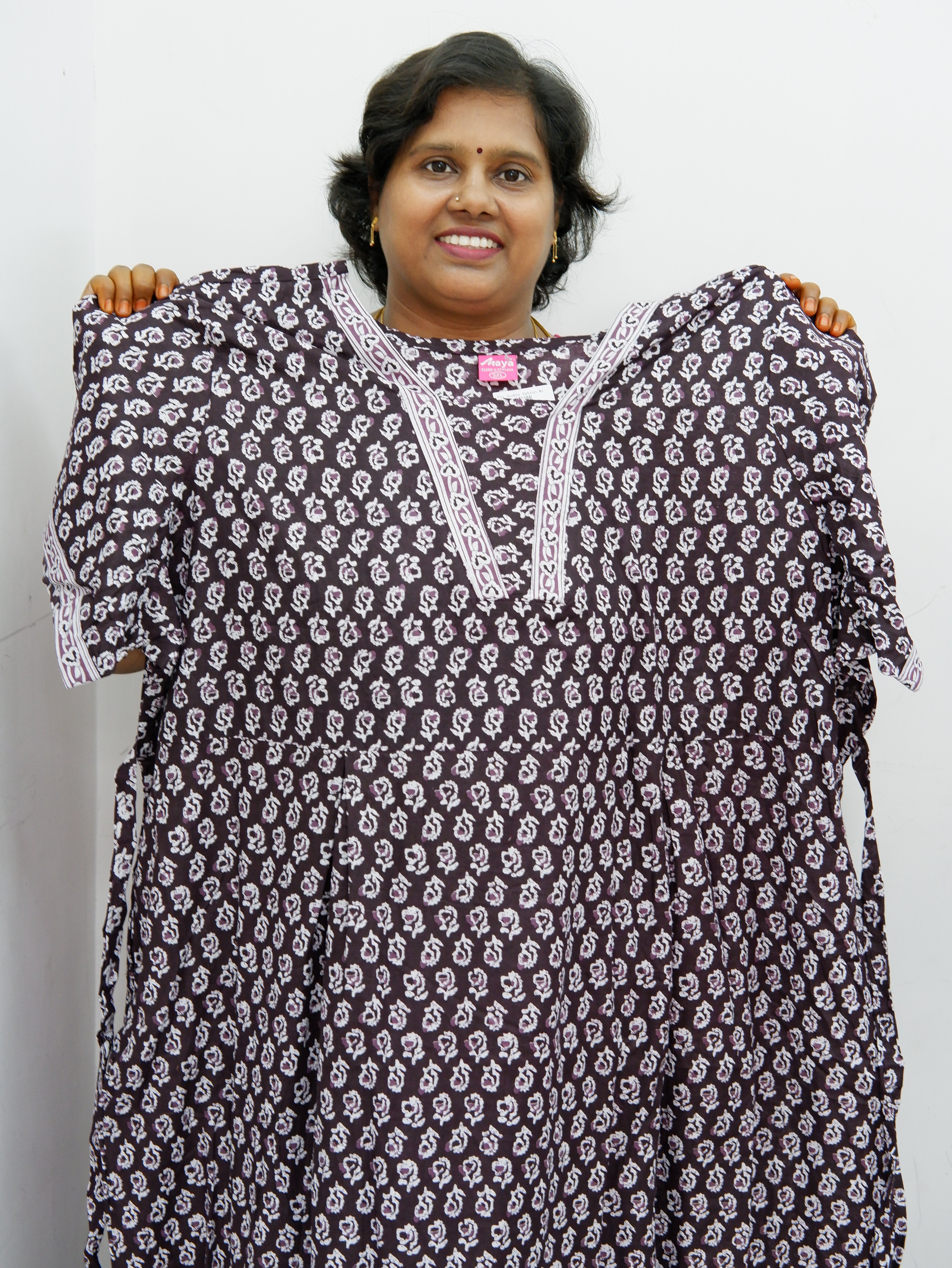 Premium V-Neck Cotton Frock for Women – Breathable & Skin-Friendly