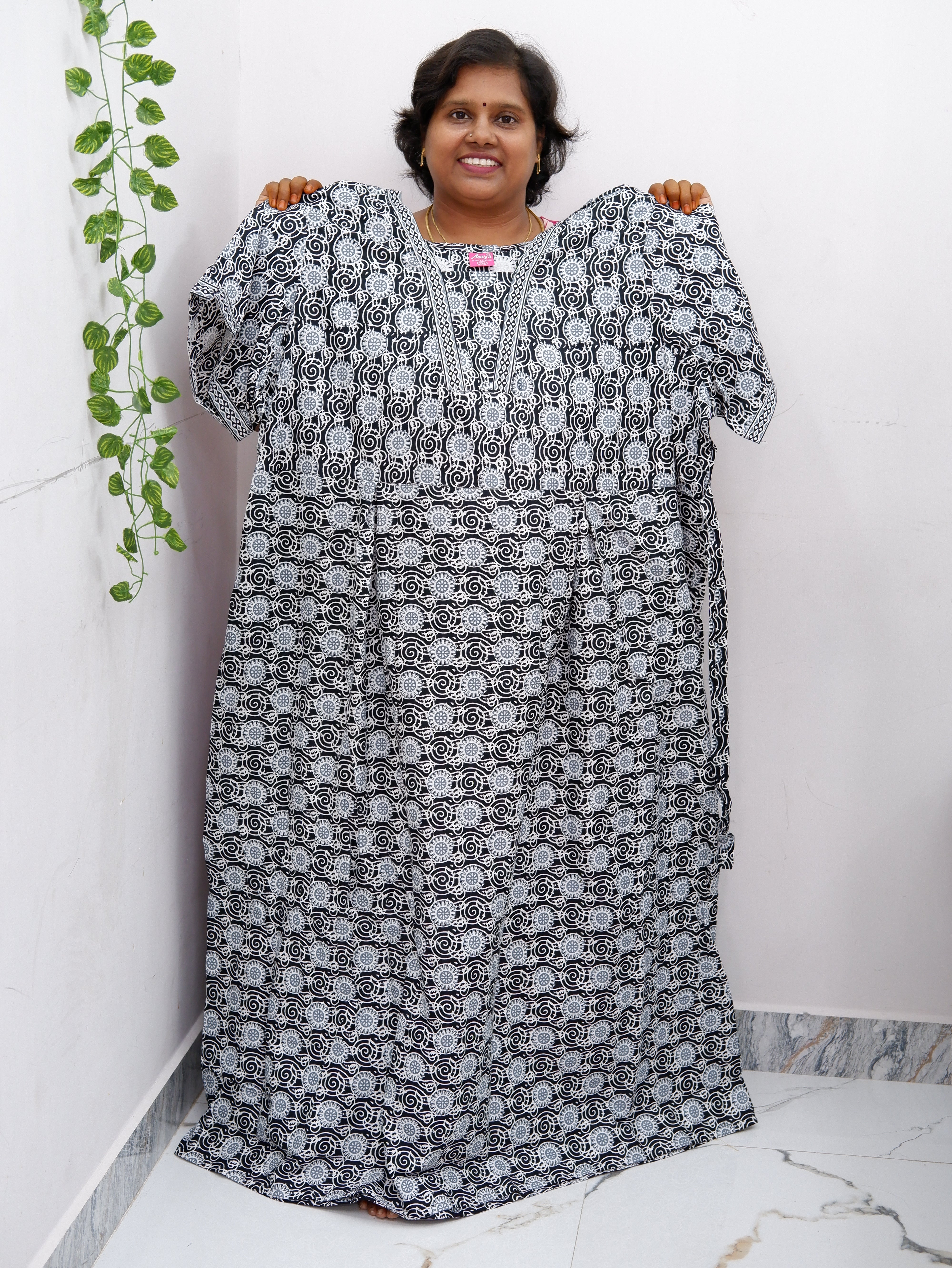 Premium V-Neck Cotton Frock for Women – Breathable & Skin-Friendly