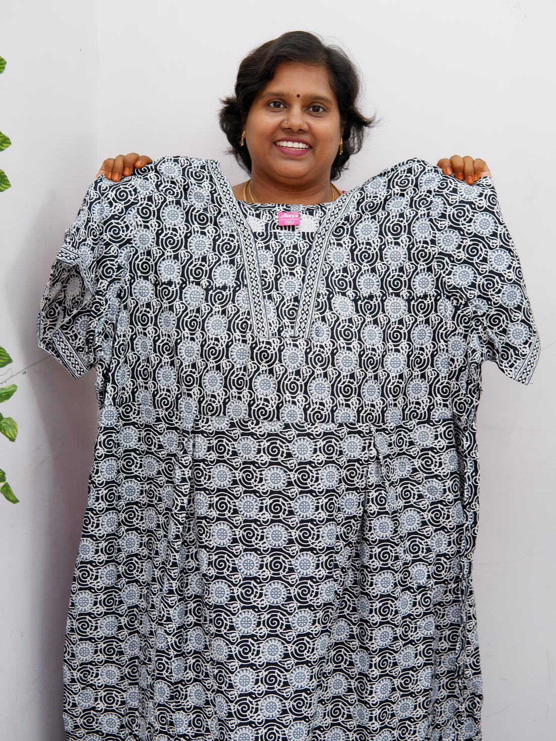 Premium V-Neck Cotton Frock for Women – Breathable & Skin-Friendly