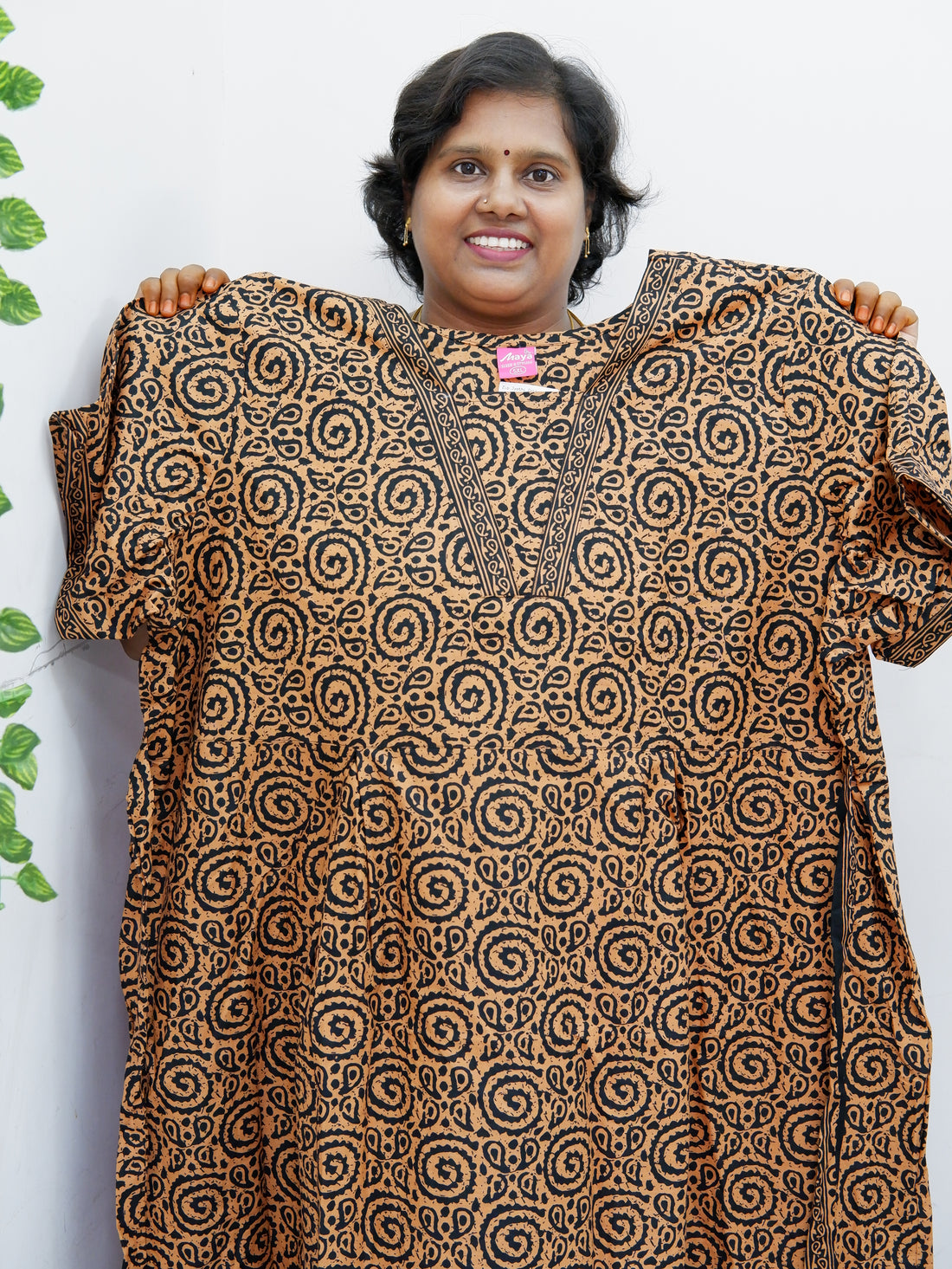 Premium V-Neck Cotton Frock for Women – Breathable & Skin-Friendly