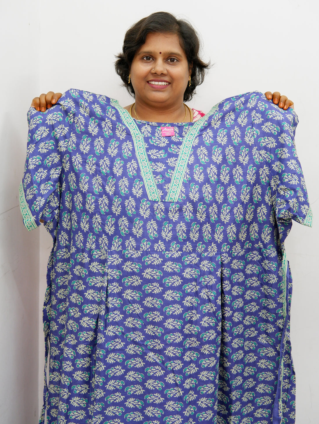 Premium V-Neck Cotton Frock for Women – Breathable & Skin-Friendly