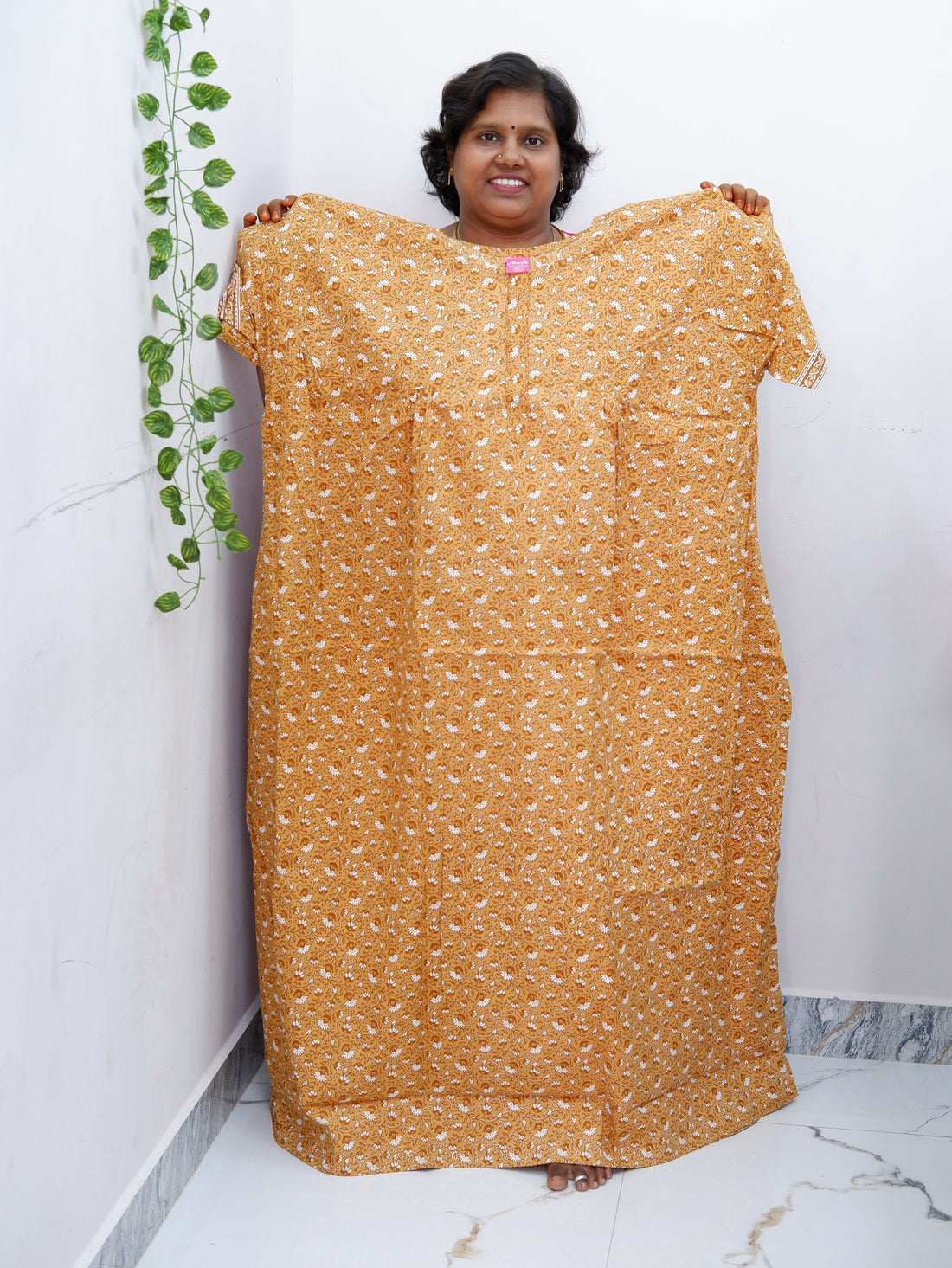 Plus Size Elegant Zip Nighty – Jyothi Cotton Breeze
