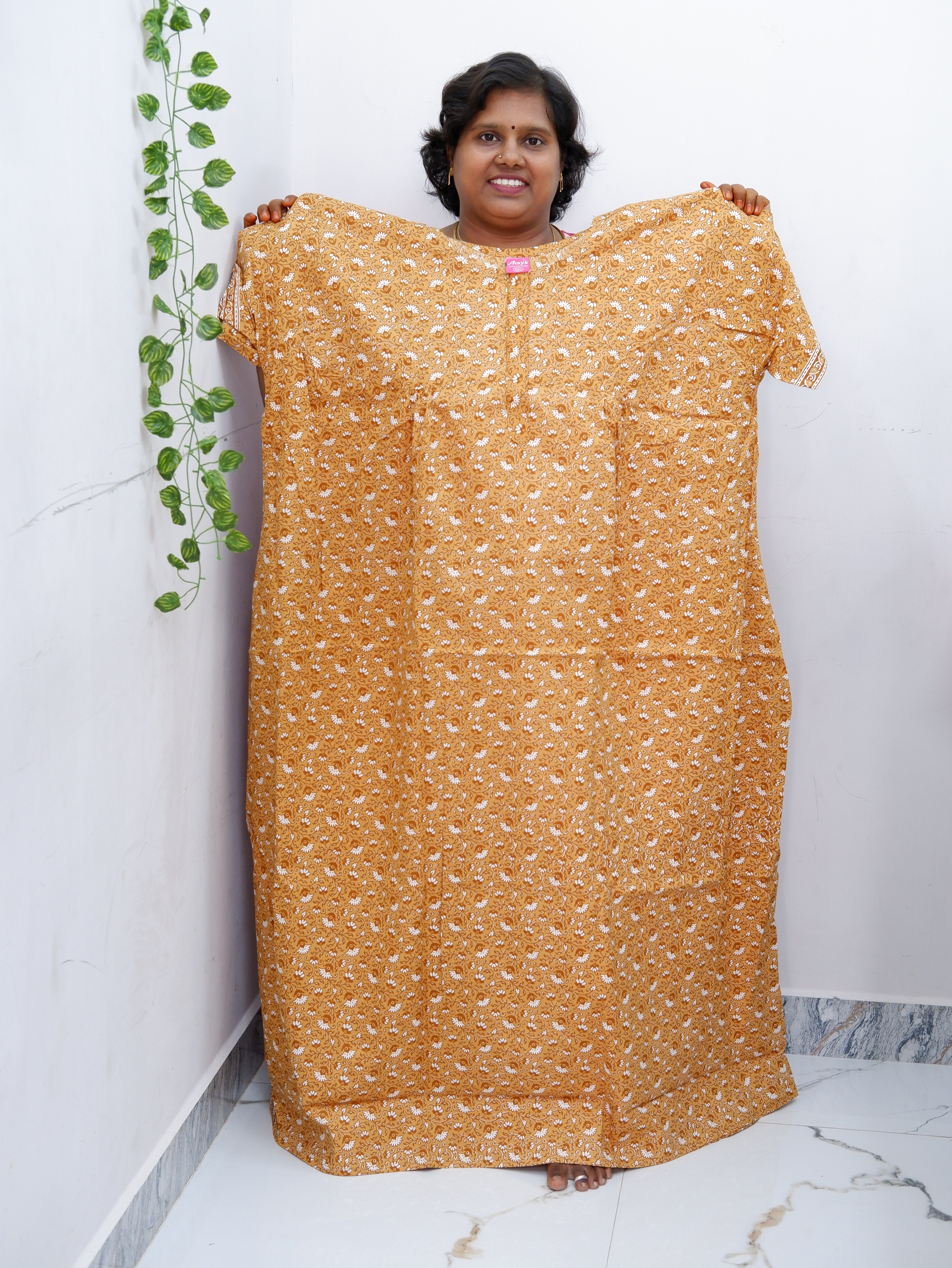 Plus Size Elegant Zip Nighty – Jyothi Cotton Breeze