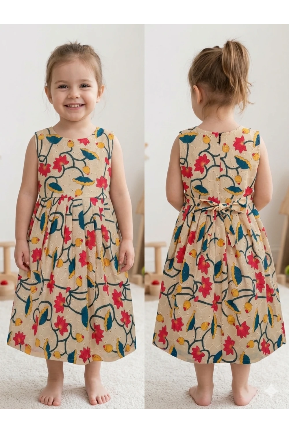 Acoba Cotton Sleeveless Frock For Kids