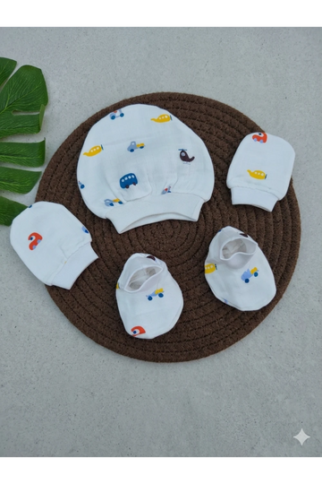 Cap, Mitten & Booties Set