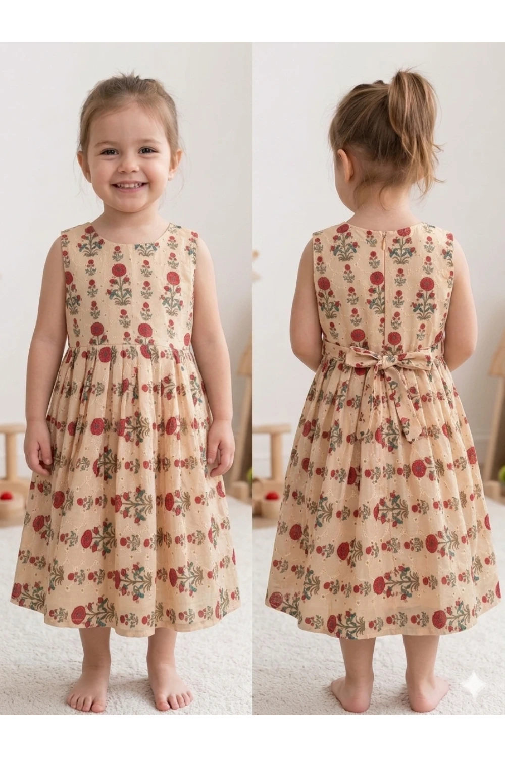Acoba Cotton Sleeveless Frock For Kids