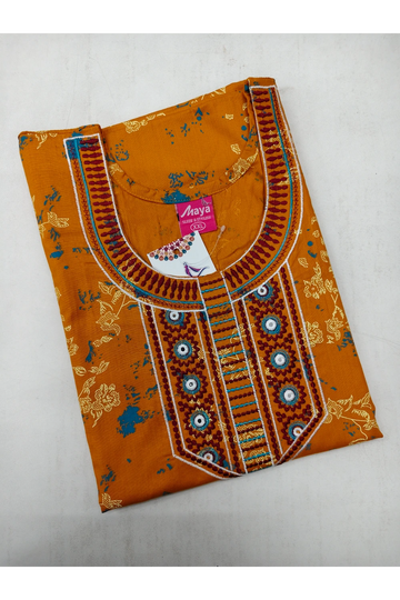 Mirror Work Cotton Nighty with Elegant Embroidery – Soft & Stylis