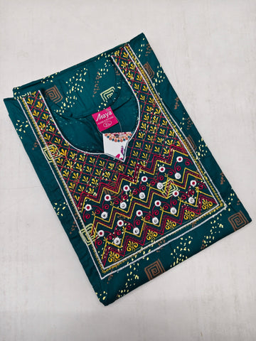 Mirror Work Cotton Nighty with Elegant Embroidery – Soft & Stylis