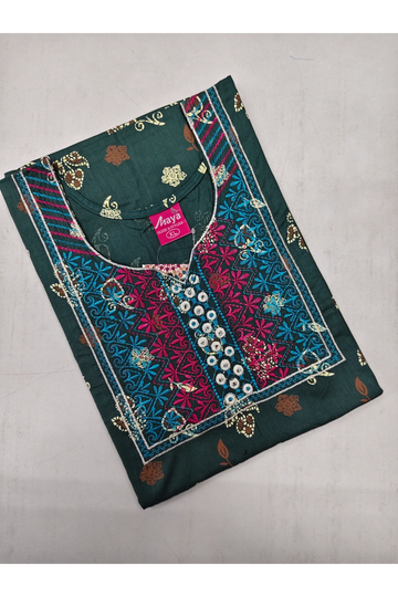 Mirror Work Cotton Nighty with Elegant Embroidery – Soft & Stylis