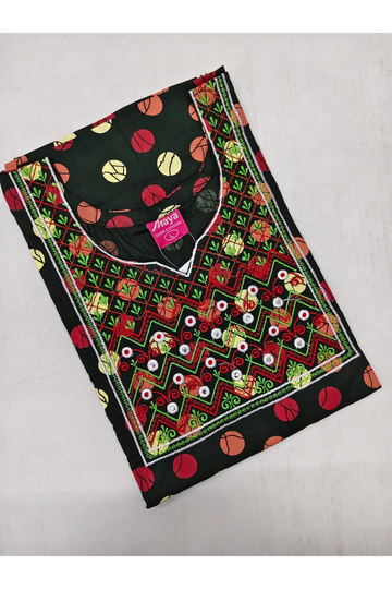 Mirror Work Cotton Nighty with Elegant Embroidery – Soft & Stylis