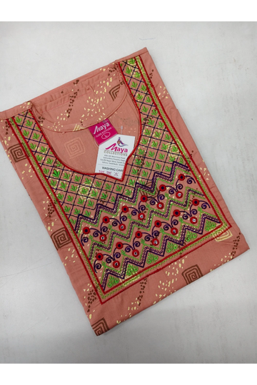Mirror Work Cotton Nighty with Elegant Embroidery – Soft & Stylis