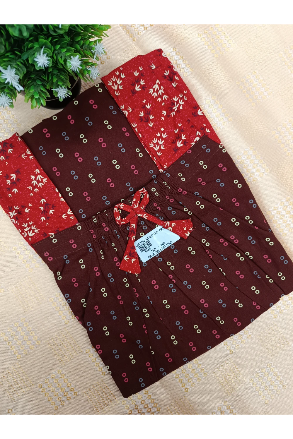 Elastic Pure Cotton Nighty for Women – Soft & Comfortable