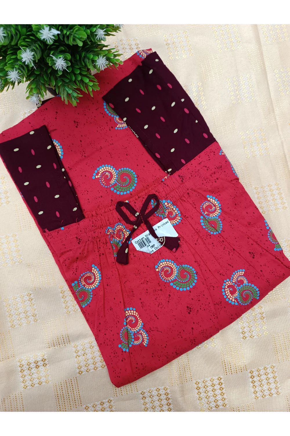 Elastic Pure Cotton Nighty for Women – Soft & Comfortable