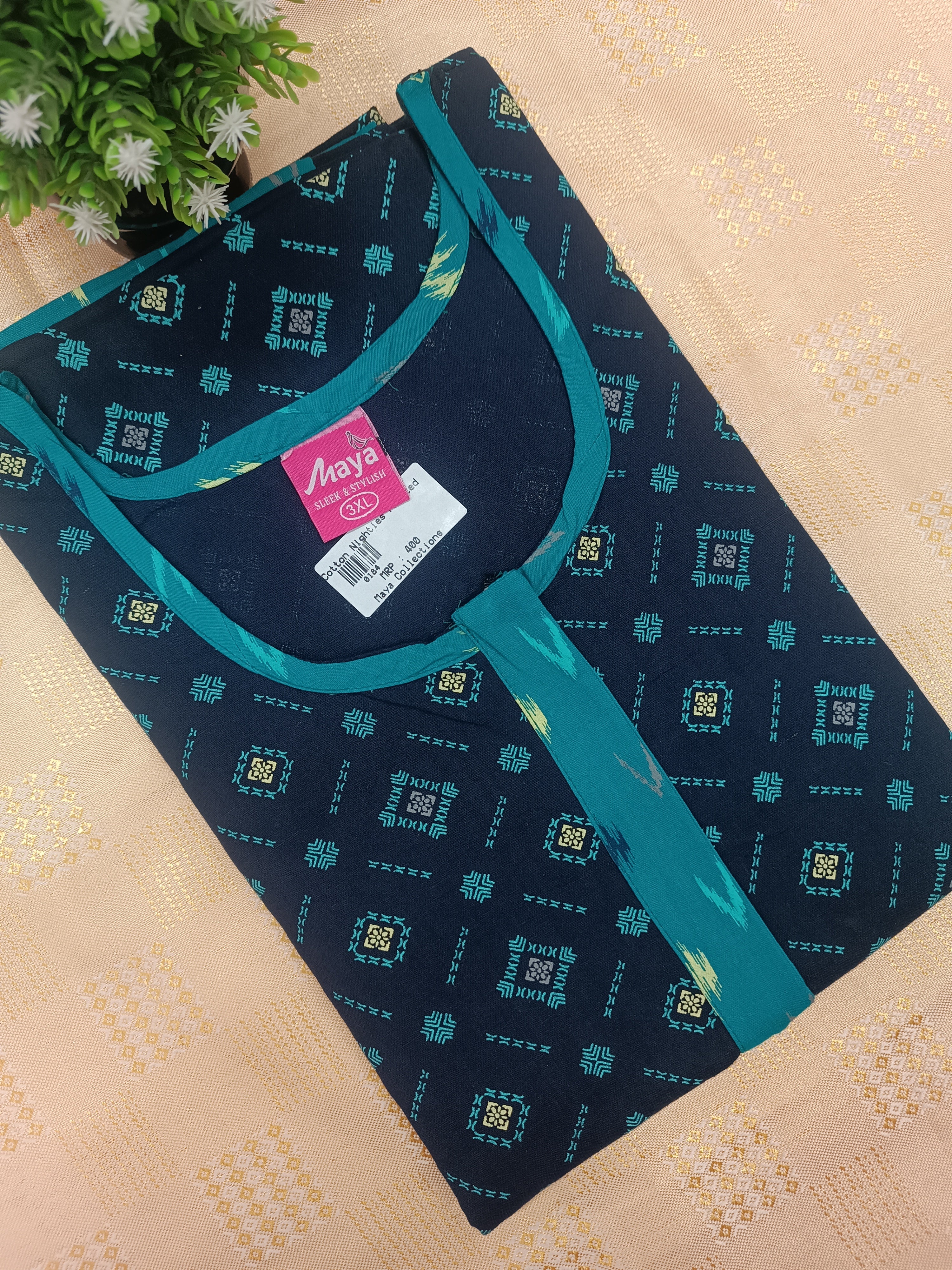 Feeding-Friendly Cotton Nighty with Long Zip