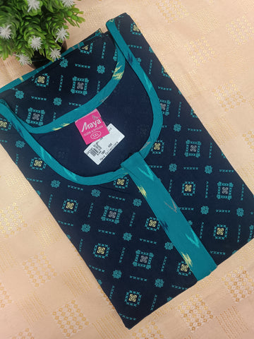 Feeding-Friendly Cotton Nighty with Long Zip