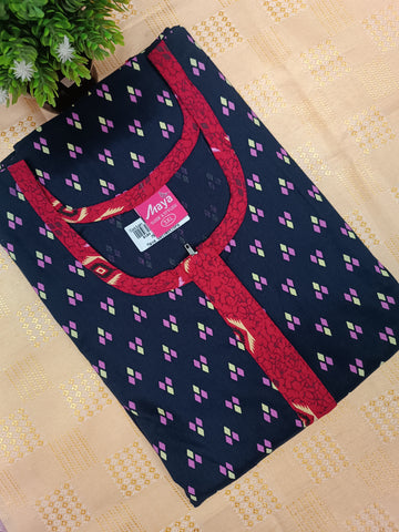 Feeding-Friendly Cotton Nighty with Long Zip