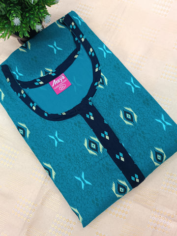 Feeding-Friendly Cotton Nighty with Long Zip