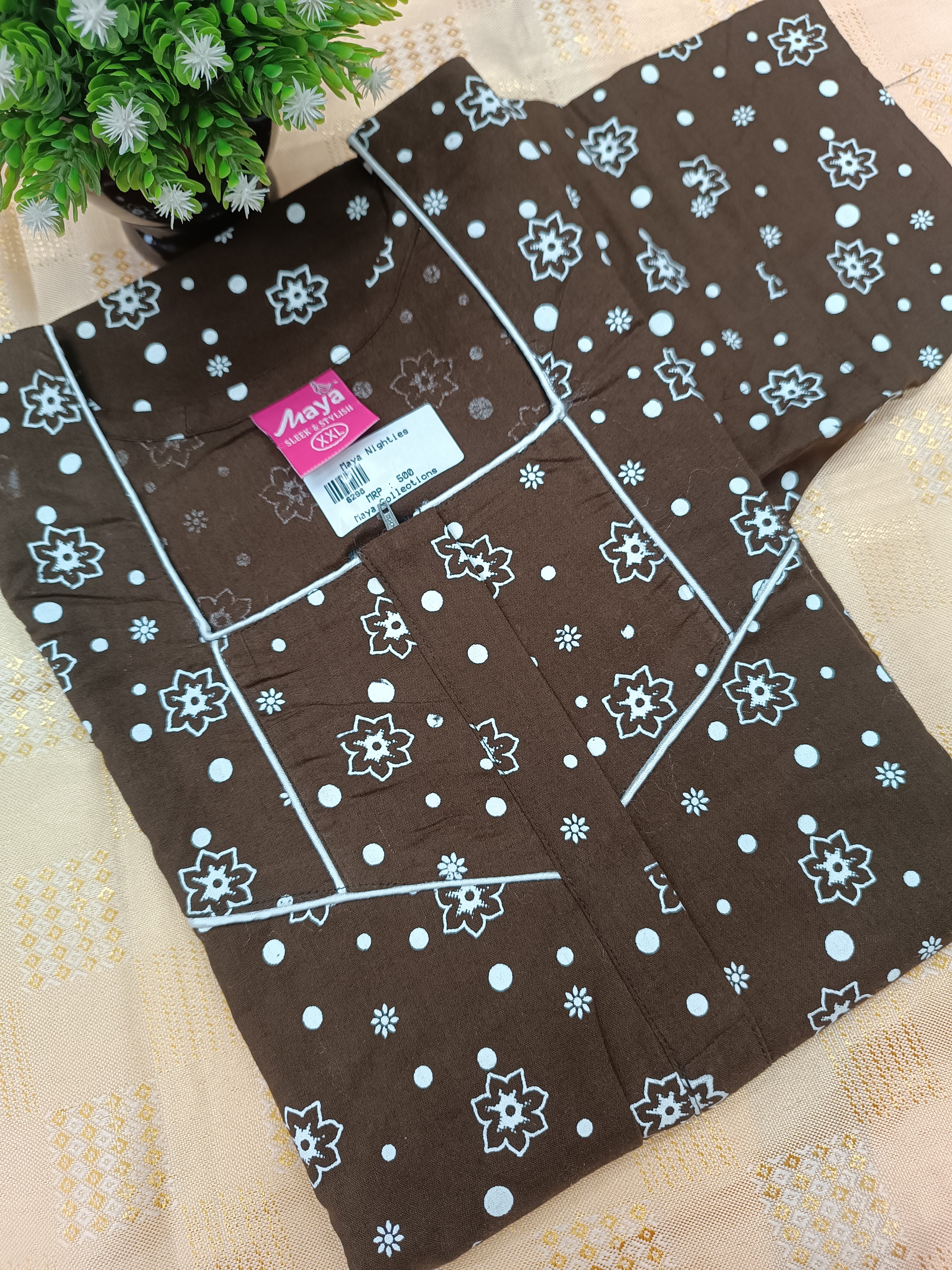 Classic 3/4 Sleeve Cotton Nighty for Women