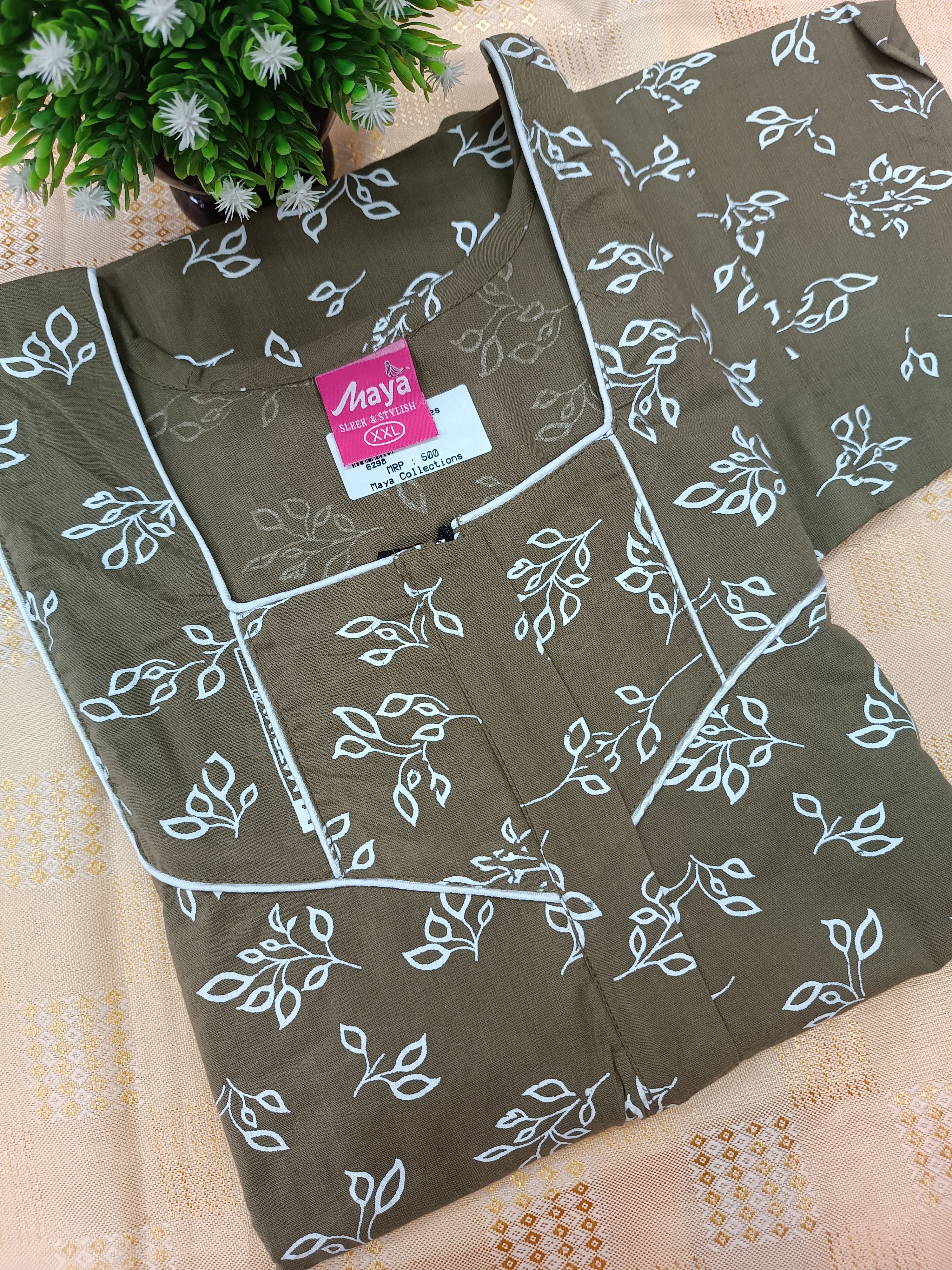 Classic 3/4 Sleeve Cotton Nighty for Women