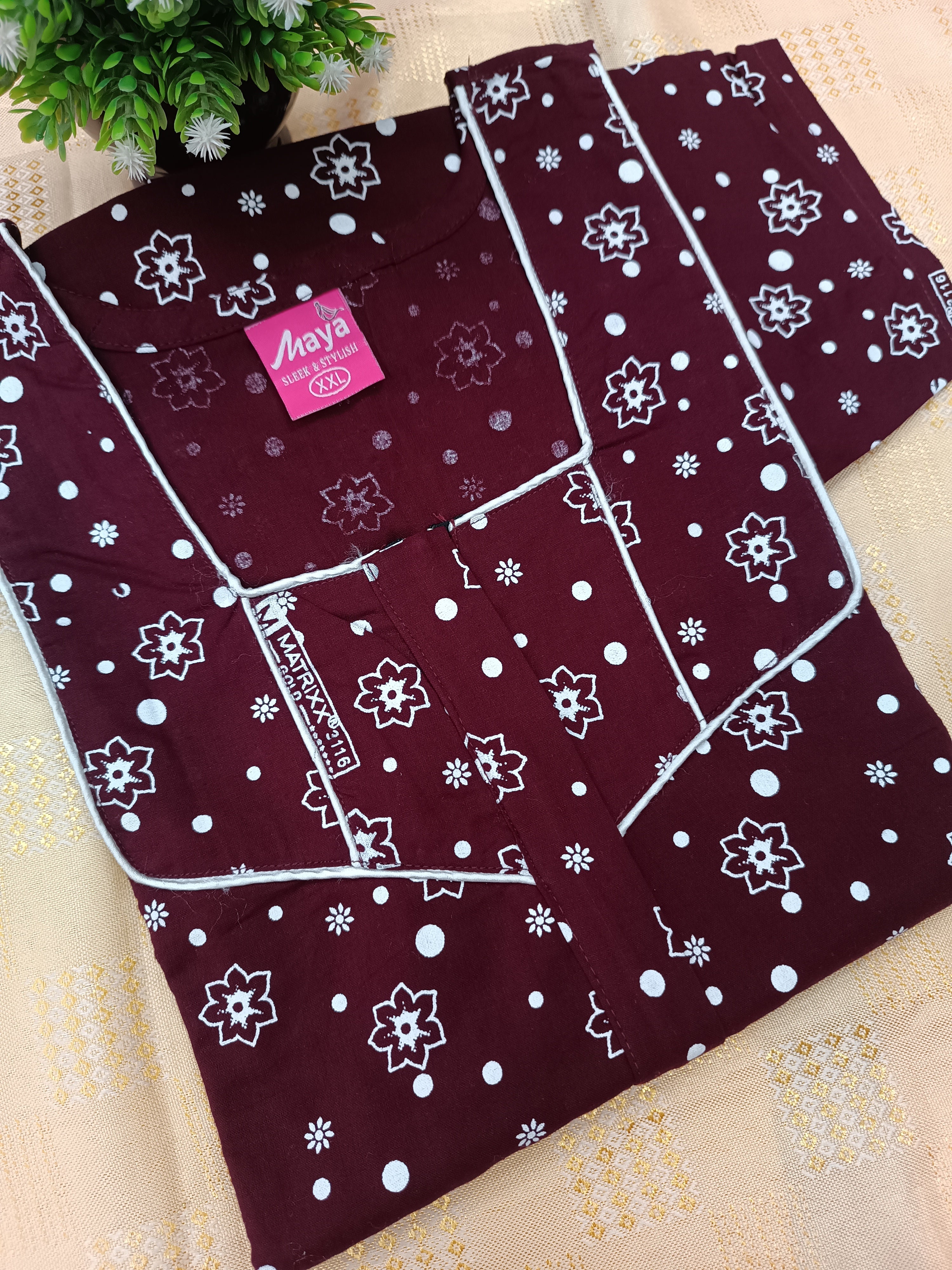 Classic 3/4 Sleeve Cotton Nighty for Women