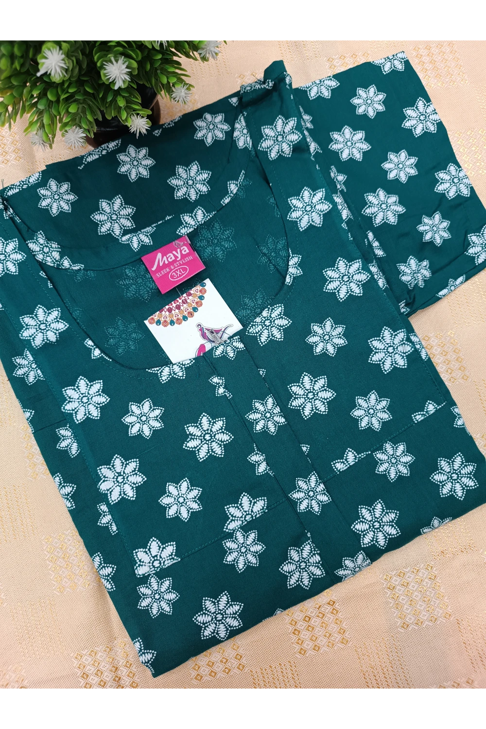 Classic 3/4 Sleeve Cotton Nighty for Women