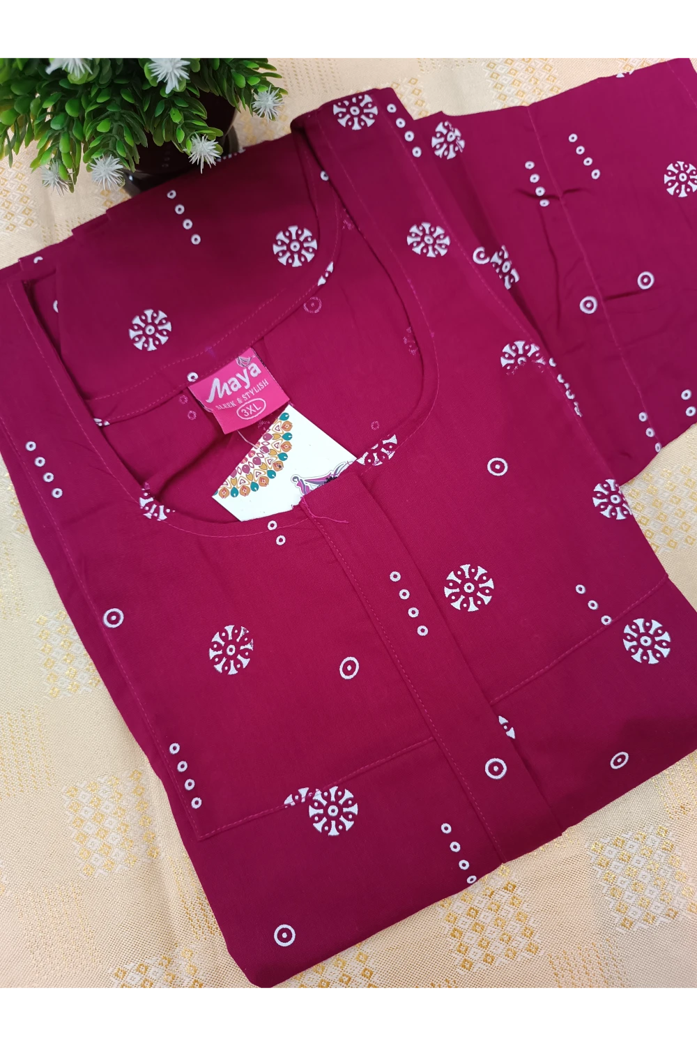 Classic 3/4 Sleeve Cotton Nighty for Women