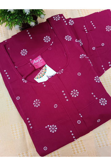 Classic 3/4 Sleeve Cotton Nighty for Women