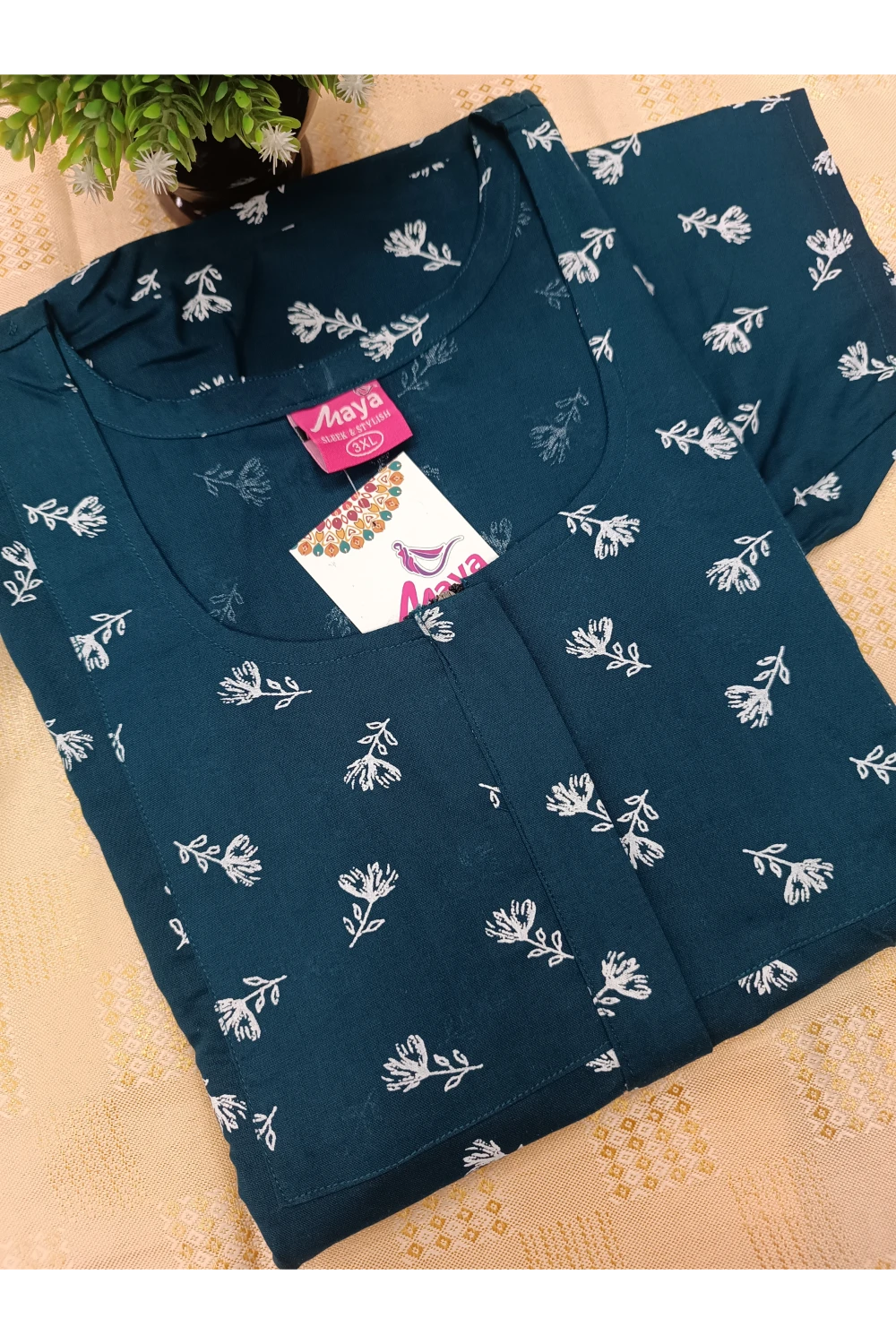 Classic 3/4 Sleeve Cotton Nighty for Women