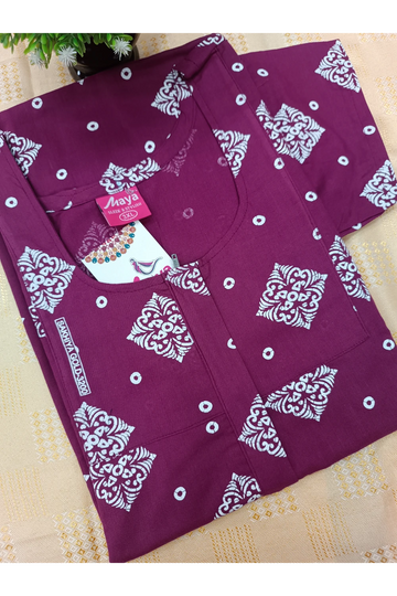 Classic 3/4 Sleeve Cotton Nighty for Women