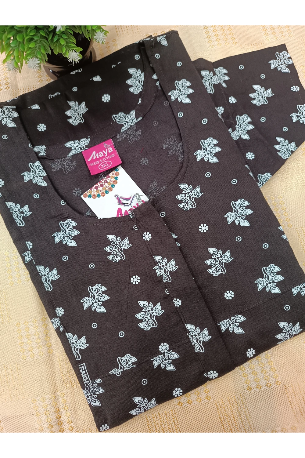 Classic 3/4 Sleeve Cotton Nighty for Women